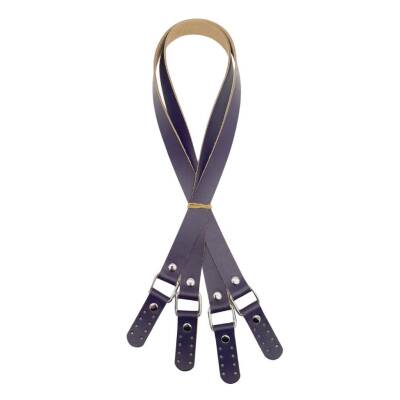 Angel Çanta Aksesuar Karedört Model Gerçek Deri Mor Renk Çanta Sapı Gümüş Metal - 1