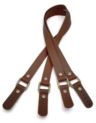 Angel Çanta Aksesuar Karedört Model Gerçek Deri Sütlü Kahve Renk Çanta Sapı Light Gold Metal - 1