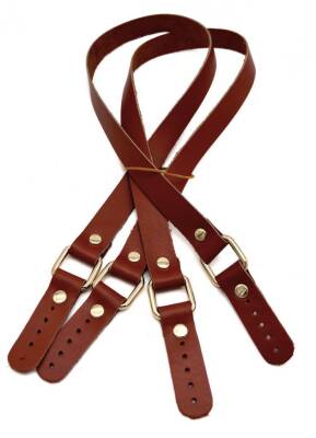 Angel Çanta Aksesuar Karedört Model Gerçek Deri Taba Renk Çanta Sapı Light Gold Metal - 1