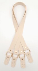 Angel Çanta Aksesuar Karedört Model Suni Deri Krem Renk Çanta Sapı Light Gold Metal - Angel Çanta Aksesuar