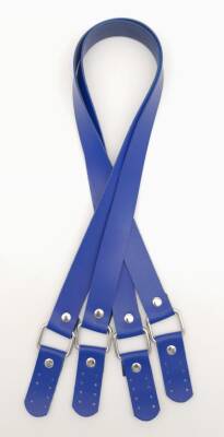 Angel Çanta Aksesuar Karedört Model Suni Deri Mavi Renk Çanta Sapı Gümüş Metal - 1