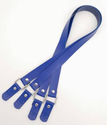 Angel Çanta Aksesuar Karedört Model Suni Deri Mavi Renk Çanta Sapı Gümüş Metal - 3