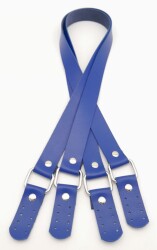 Angel Çanta Aksesuar Karedört Model Suni Deri Mavi Renk Çanta Sapı Gümüş Metal - 2