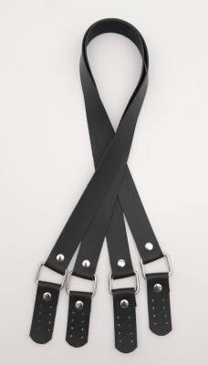 Angel Çanta Aksesuar Karedört Model Suni Deri Siyah Renk Çanta Sapı Gümüş Metal - 1