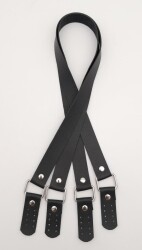 Angel Çanta Aksesuar Karedört Model Suni Deri Siyah Renk Çanta Sapı Gümüş Metal - Angel Çanta Aksesuar