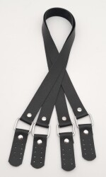 Angel Çanta Aksesuar Karedört Model Suni Deri Siyah Renk Çanta Sapı Gümüş Metal - 2