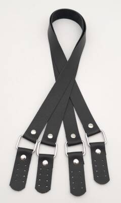 Angel Çanta Aksesuar Karedört Model Suni Deri Siyah Renk Çanta Sapı Gümüş Metal - 2