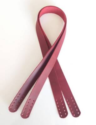 Angel Çanta Aksesuar Kırmızı Crazy Oil Renk Gerçek Deri 70X2.3 Cm Çift Sap - 1