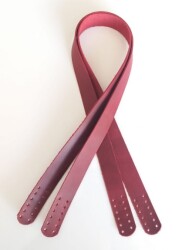 Angel Çanta Aksesuar Kırmızı Crazy Oil Renk Gerçek Deri 70X2.3 Cm Çift Sap - Angel Çanta Aksesuar