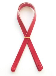 Angel Çanta Aksesuar Kırmızı Renk Gerçek Deri 70X2 Cm Çift Sap - Angel Çanta Aksesuar