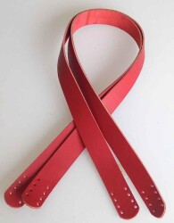 Angel Çanta Aksesuar Kırmızı Renk Gerçek Deri 70X2.3 Cm Çift Sap - Angel Çanta Aksesuar