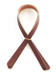 Angel Çanta Aksesuar Kızıl Kahve Renk Gerçek Deri 70X2 Cm Çift Sap - Angel Çanta Aksesuar