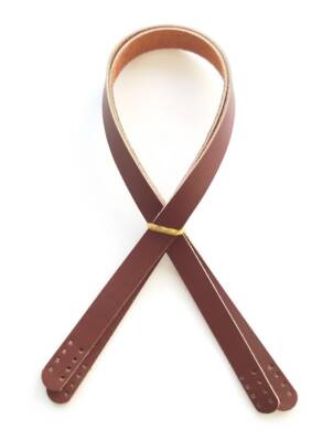 Angel Çanta Aksesuar Kızıl Kahve Renk Gerçek Deri 70X2 Cm Çift Sap - 1