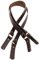 Angel Çanta Aksesuar Koyu Kahve Renk Karedört Model Gerçek Deri Çanta Sapı (Antik Metal) - Angel Çanta Aksesuar