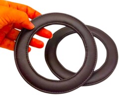 Angel Çanta Aksesuar Koyu Kahve Renk Yuvarlak 13.5 cm Suni Deri Çanta Sapı - Angel Çanta Aksesuar