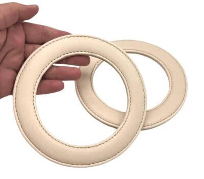 Angel Çanta Aksesuar Krem Renk Yuvarlak 13.5 cm Suni Deri Çanta Sapı - 1