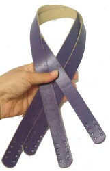 Angel Çanta Aksesuar Mor Renk Gerçek Deri 70X2.3 Cm Çift Sap - Angel Çanta Aksesuar