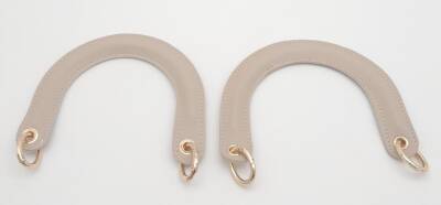 Angel Çanta Aksesuar Yaylı Halkalı Kapsüllü Suni Deri Bej Renk Tutma Sapı Light Gold Metalli - 3