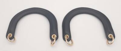 Angel Çanta Aksesuar Yaylı Halkalı Kapsüllü Suni Deri Siyah Renk Tutma Sapı Light Gold Metalli - 3