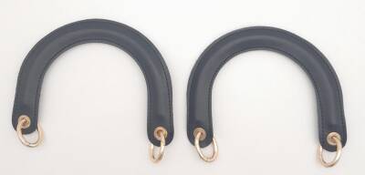 Angel Çanta Aksesuar Yaylı Halkalı Kapsüllü Suni Deri Siyah Renk Tutma Sapı Light Gold Metalli - 2