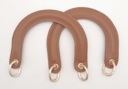 Angel Çanta Aksesuar Yaylı Halkalı Kapsüllü Suni Deri Taba Renk Tutma Sapı Light Gold Metalli - Angel Çanta Aksesuar