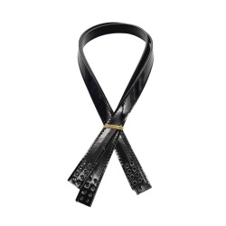 Angel Çanta Aksesuar Rugan Deri 80x2 cm Dikişli Çift Çanta Sapı Siyah Renk - Angel Çanta Aksesuar