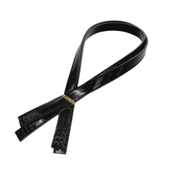 Angel Çanta Aksesuar Rugan Deri 80x2 cm Dikişli Çift Çanta Sapı Siyah Renk - 2