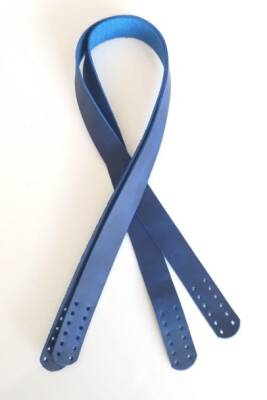 Angel Çanta Aksesuar Saks Mavi Crazy Oil Renk Gerçek Deri 70X2.3 Cm Çift Sap - 1