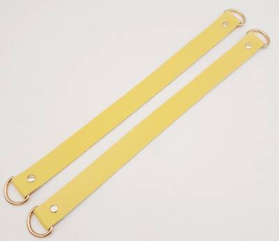 Angel Çanta Aksesuar Suni Deri 38x2.5 cm Sarı Renk Çift Çanta Sapı Light Gold Metalli - 2
