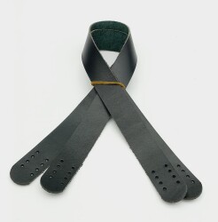 Angel Çanta Aksesuar Siyah Renk Gerçek Deri 60X3 Cm Çift Sap - Angel Çanta Aksesuar