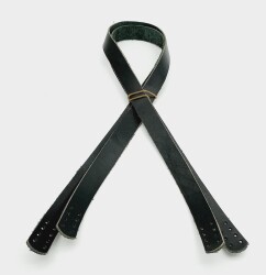 Angel Çanta Aksesuar Siyah Renk Gerçek Deri 80X2 Cm Çift Sap - Angel Çanta Aksesuar