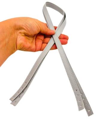 Angel Çanta Aksesuar Slim Model 70x1.2 cm Suni Deri Açık Gri Renk Çift Çanta Sapı - 1