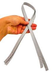 Angel Çanta Aksesuar Slim Model 70x1.2 cm Suni Deri Açık Gri Renk Çift Çanta Sapı - 2