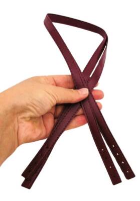 Angel Çanta Aksesuar Slim Model 70x1.2 cm Suni Deri Bordo Renk Çift Çanta Sapı - 1