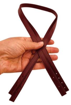 Angel Çanta Aksesuar Slim Model 70x1.2 cm Suni Deri Bordo Renk Çift Çanta Sapı - 3