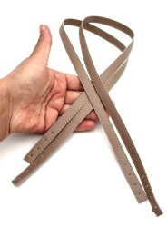 Angel Çanta Aksesuar Slim Model 70x1.2 cm Suni Deri Koyu Bej Renk Çift Çanta Sapı - Angel Çanta Aksesuar