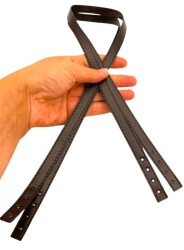 Angel Çanta Aksesuar Slim Model 70x1.2 cm Suni Deri Koyu Kahve Renk Çift Çanta Sapı - Angel Çanta Aksesuar