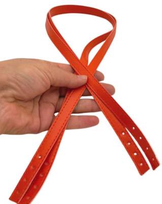 Angel Çanta Aksesuar Slim Model 70x1.2 cm Suni Deri Turuncu Renk Çift Çanta Sapı - 1