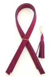 Angel Çanta Aksesuar Süet Suni Deri Bordo Çift Sap 70X2 Cm - 3