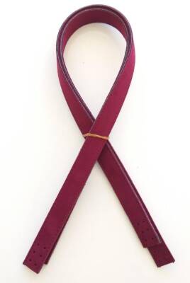 Angel Çanta Aksesuar Süet Suni Deri Bordo Çift Sap 80X2 Cm - 1