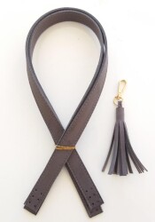 Angel Çanta Aksesuar Süet Suni Deri Gri Çift Sap 80X2 Cm - 4