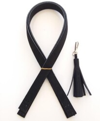 Angel Çanta Aksesuar Süet Suni Deri Siyah Çift Sap 80X2 Cm - 4