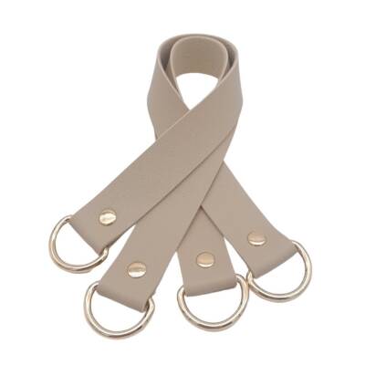 Angel Çanta Aksesuar Suni Deri 38x2.5 cm Bej Renk Çift Çanta Sapı Light Gold Metalli - 2