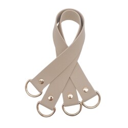 Angel Çanta Aksesuar Suni Deri 38x2.5 cm Bej Renk Çift Çanta Sapı Light Gold Metalli - Angel Çanta Aksesuar