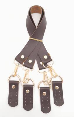 Angel Çanta Aksesuar Suni Deri 55 Cm Misu Model Çift Sap Kahverengi Light Gold Metal - 1