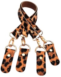 Angel Çanta Aksesuar Suni Deri 55 Cm Misu Model Çift Sap Leopar Renk Light Gold Metal - Angel Çanta Aksesuar