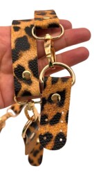 Angel Çanta Aksesuar Suni Deri 55 Cm Misu Model Çift Sap Leopar Renk Light Gold Metal - 2