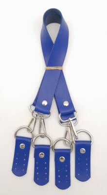 Angel Çanta Aksesuar Suni Deri 55 Cm Misu Model Çift Sap Mavi Renk Gümüş Metal - 1