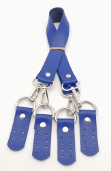 Angel Çanta Aksesuar Suni Deri 55 Cm Misu Model Çift Sap Mavi Renk Gümüş Metal - 2