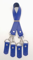 Angel Çanta Aksesuar Suni Deri 55 Cm Misu Model Çift Sap Mavi Renk Gümüş Metal - Angel Çanta Aksesuar